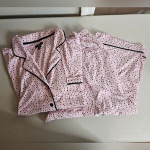Simply Vera Wang Pink Button Up Polka Dot Womens Plus Pajamas Size 1X